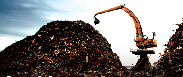 Our scrapping machine scrapping parts in the scrap yard
