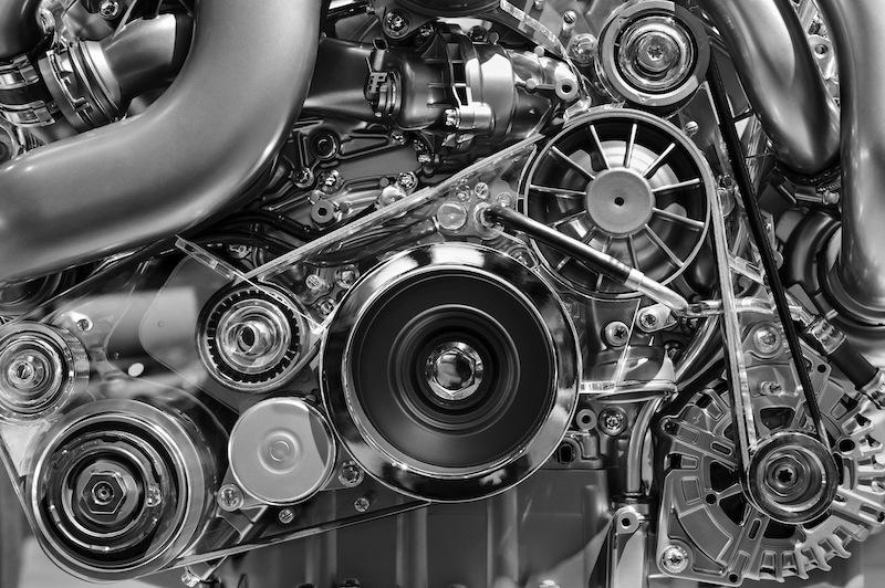 Inside view of a brand new auto engine