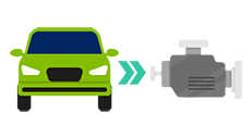 Parts being removed from a car